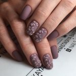 Amazing-brown-design-Matte-nail-art